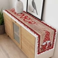 thumbnail image 4 of Valentine's Day Table Runner - 48 Inch Long, Kitchen Dining Table Runner Dresser Scarves, Romantic Roses Love Heart Gnomes Wooden Farmhouse Decor for Coffee Tables Wedding Party Banquet, 4 of 8