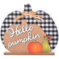 thumbnail image 1 of Letrero de decoración de otoño, repisa de chimenea y centro de mesa de calabaza de hola - Decoración de cuadros antiguos de madera de búfalo, 1 of 5