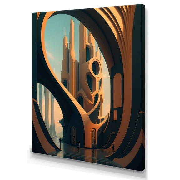 Designart Futuristic Architectural Building V Canvas Wall Art