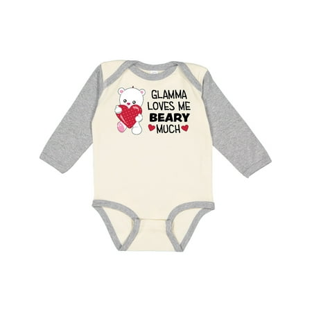 

Inktastic Glamma Loves Me Beary Much- cute bear Gift Baby Boy or Baby Girl Long Sleeve Bodysuit