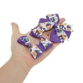 thumbnail image 4 of Unique Bargains 3 Pcs Duckbill Clip Halloween Bow Hair Clip for Women Purple White, 4 of 5