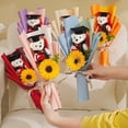 thumbnail image 3 of MTBLYS Sunflower Bear Graduation Bouquet Simulation Sunflower Handmade Craft 1 Piece Doctor Bear Decoration Graduation Gift Display, 3 of 7