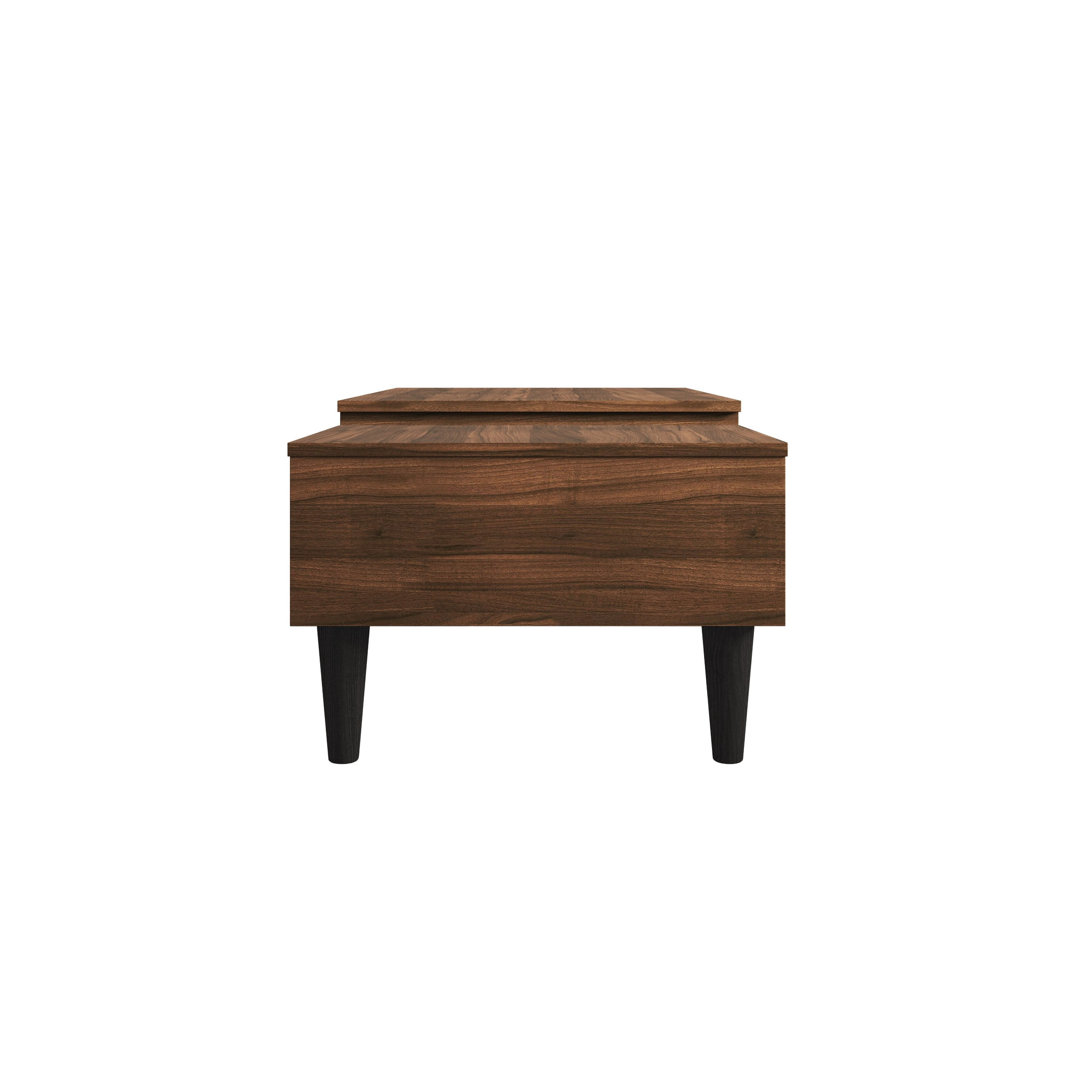 Home Design Caribou Lift-Top Coffee Table with Hidden Storage Compartment and Side Drawer, Sturdy Legs, Modern Design for Living Room, Brown Finish