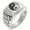 Silver, variant on Stainless Steel Peacock Feather Yin Yang Geometric Pattern Step-Down Biker Style Polished Ring