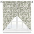 thumbnail image 2 of Pastoral Flowers Swag Curtain Valance for Windows, Light Green Flower Farm Vintage Linen Texture Window Treatments Short Swag Topper for Kitchen Windows Bathroom Bedroom, 28"x36", 2 of 8