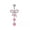 Pink, variant on 1Pc Crystal Bow Navel Ring Women Barbell Body Piercing Navel Belly Ring Beach-Pink