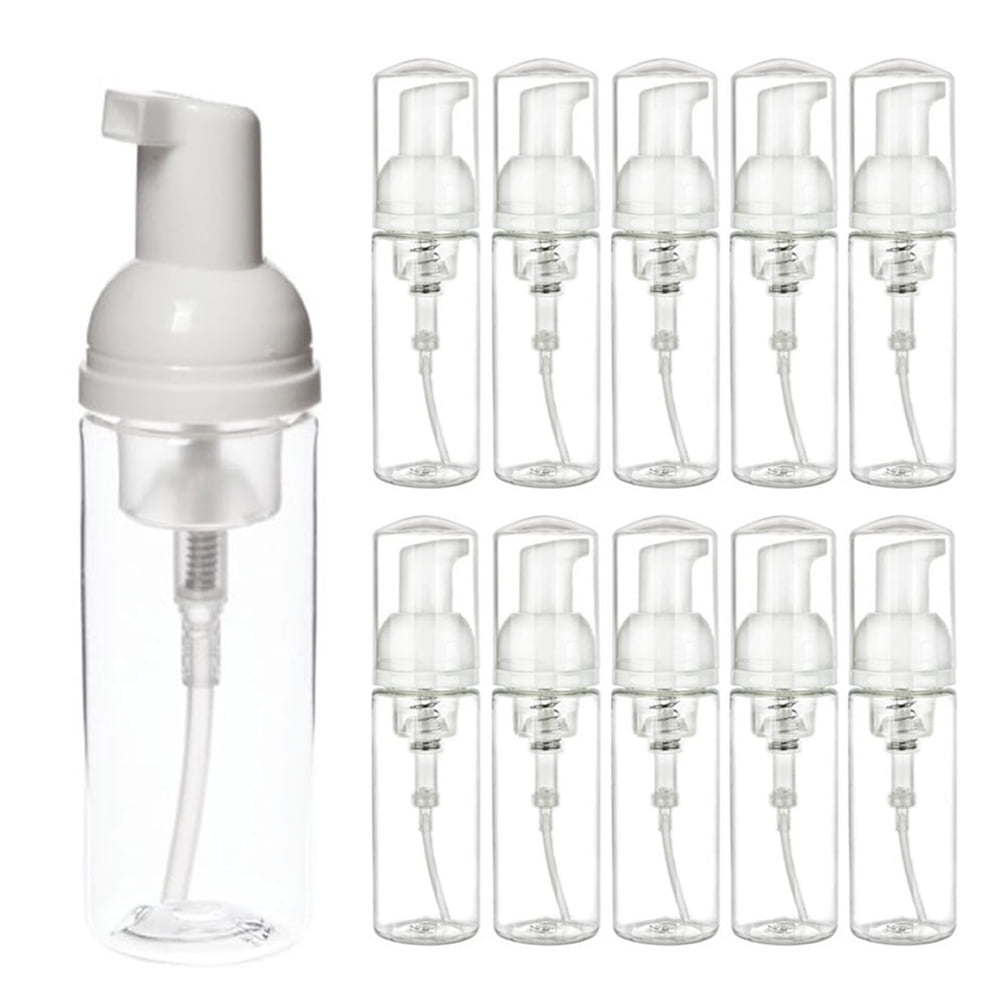 10PC Dispenser Soap Foam Foaming Pump Bottle 1.7oz 50ml Clear Plastic