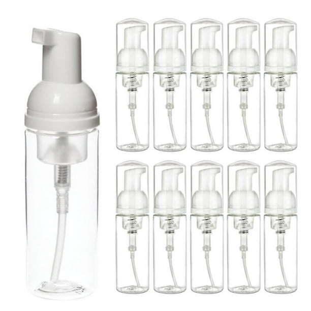 10PC Dispenser Soap Foam Foaming Pump Bottle 1.7oz 50ml Clear Plastic