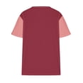 thumbnail image 3 of ylioge L-5X Plus Size T Shirts for Women Short Sleeve Button V Neck Tees Tops Womens Casual Color Block Loose Pullover Basic Active Tshirts Shirt, 3 of 4
