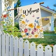 thumbnail image 5 of Summer Welcome Floral House Flag Spring Summer Florals Leaves Double Sided Large Yard Flag Heavy Duty Seasonal Flowers Butterfly Outdoor Outside Patio Decoration 28x40 Inch, 5 of 5