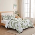 thumbnail image 5 of Full Quilt Set 78''x90'', Sage Green Flower Lightweight Summer Bedspread Coverlet Set with 2 Pillow Shams, Vintage Country Rose Leaf Floral Breathable All Season Quilt Bedding for Bedroom/Guest Room, 5 of 9