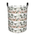 thumbnail image 2 of Uemuo Flamingo Palm Trees Pattern Circular Laundry Hamper Basket with handles,Collapsible laundry basket,Large capacity laundry hamper,Laundry Organizer-, 2 of 8