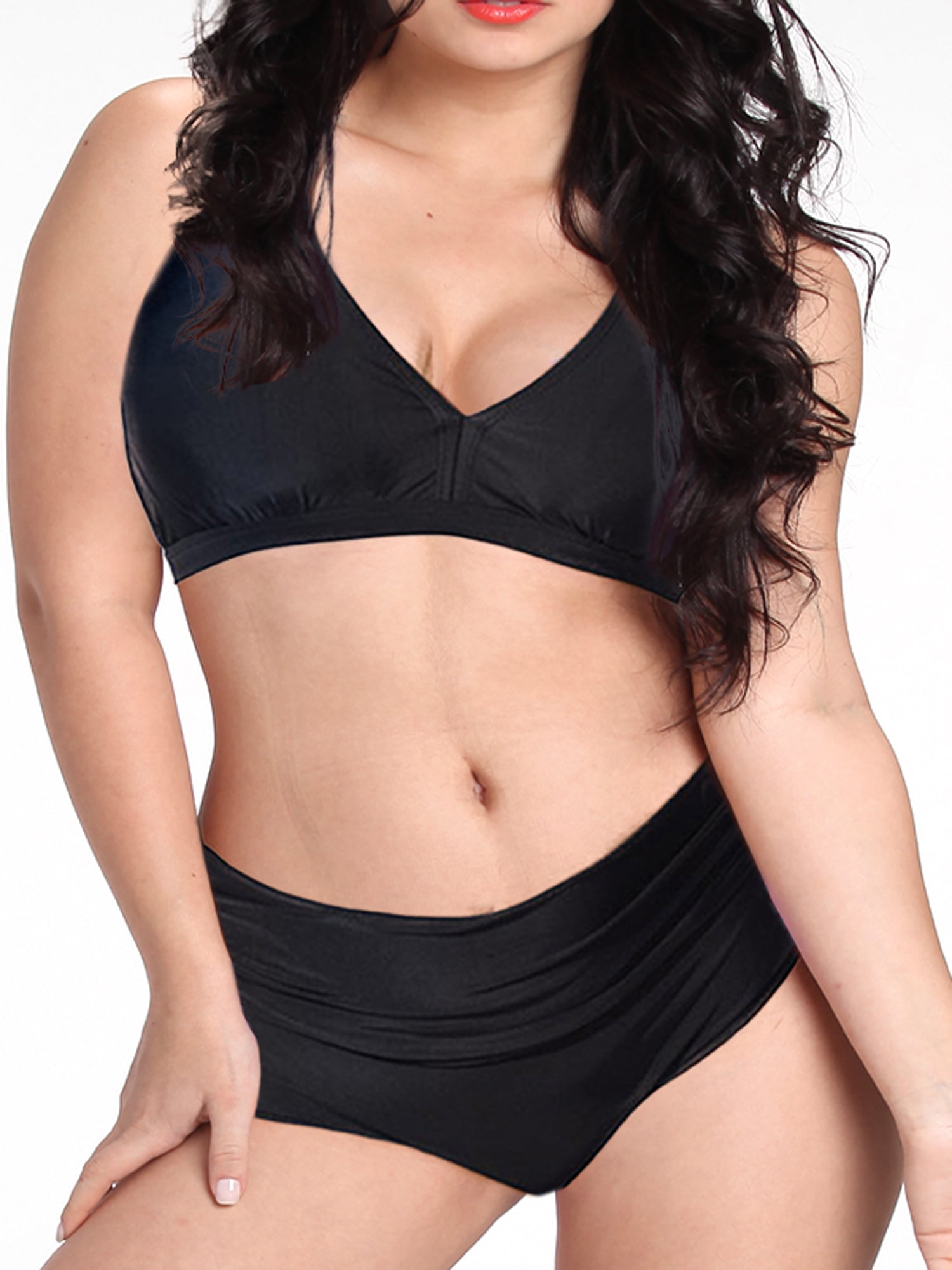 high waisted bikini plus size walmart