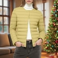 thumbnail image 4 of Womens Lightweight Puffer Jackets Fashion Collarless Button down Jacket Loose Winter Warm Down Coats (XXS, Yellow), 4 of 9