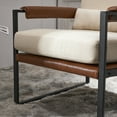 thumbnail image 4 of Ktaxon Accent Chair Lounge Armchair Modern Linen Fabric Upholstered Single Sofa with Black Coated Metal Frame Creamy White and Brown, 4 of 10