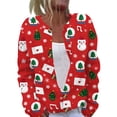 thumbnail image 2 of Lumtrix Women Christmas Cardigan Casual Long Sleeve Christmas Pattern Cardigans Winter Tops Red S, 2 of 5