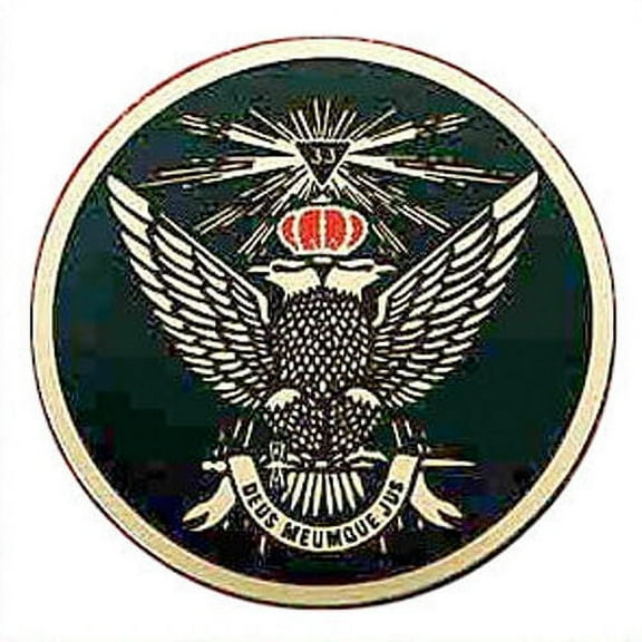 Masonic Car Decal Emblem / Scottish Rite 33rd Degree - Wings Up Crown Eagles