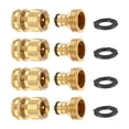 thumbnail image 1 of Xiao Hua Conector de manguera de jardín de 4 piezas, latón macizo, conector de manguera de agua rápida de 3/4 de pulgada, resistente y sin fugas, adaptadores hembra y macho., 1 of 5