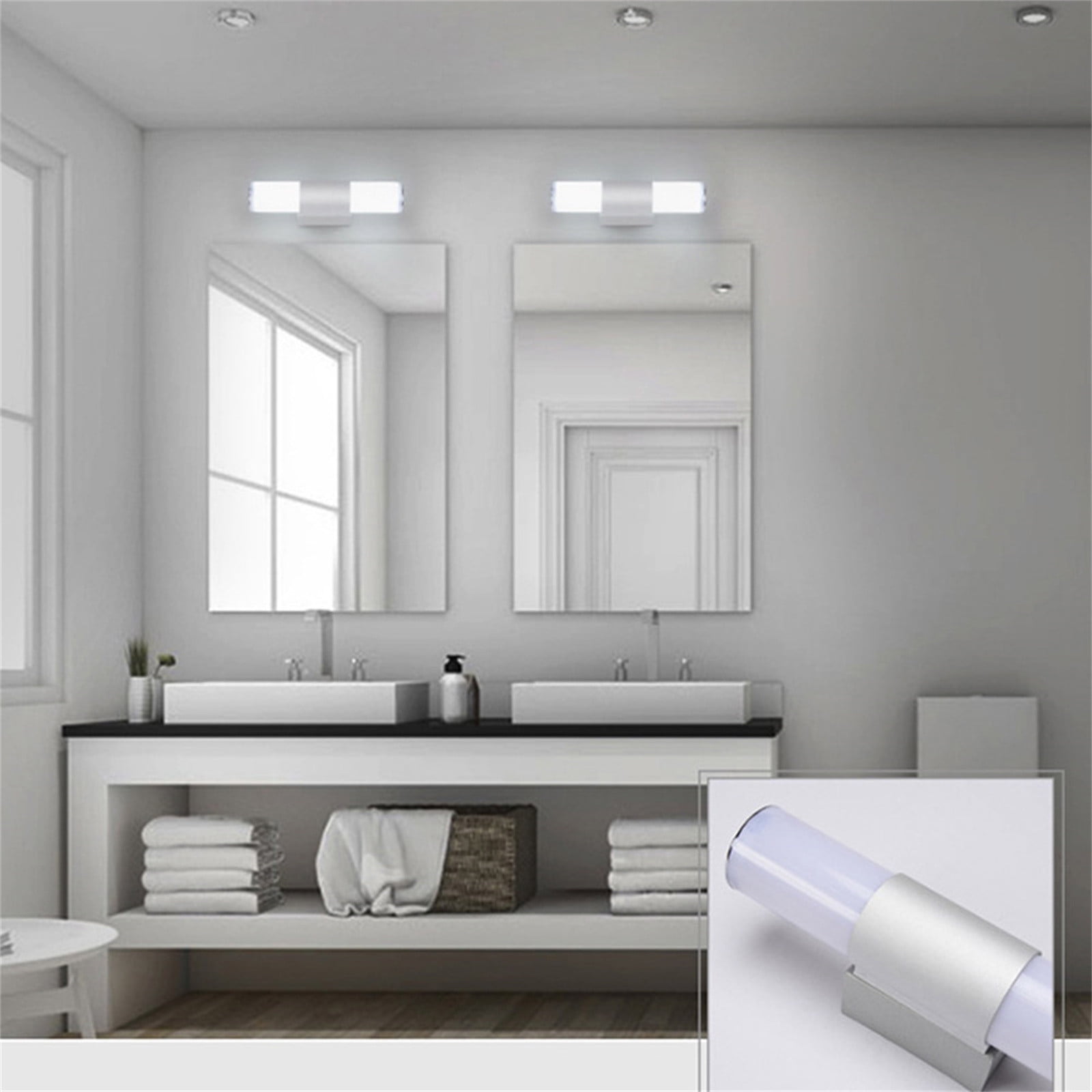 Led Bathroom Vanity Light 12W 25Cm, Modern Wall Lamp For Mirror Front/Make-Up, White Light Wall-Mounted Fixture, Bd71 16W Alternative, Waterproof Outdoor Indoor Yard Light