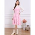 thumbnail image 4 of DARING DIVA Women's Sleeveless Square Neck Plaid A Line Pinafore Dresses XL Deep Pink, 4 of 6
