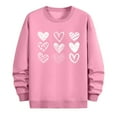 thumbnail image 6 of Men's Crewneck Sweatshirts Hearted Print Long Sleeve Casual Pullover Shirt Hip-Hop Sweater Pink XL, 6 of 6
