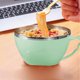 thumbnail image 4 of Cuenco de sopa de arroz aislado de plástico pequeño 15,5 cm | Vajilla resistente al calor | Cuenco portátil para remojo doméstico | Textura de la paja | Verde Azul Rosa | Una sola pieza, 4 of 6