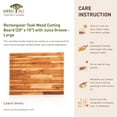 thumbnail image 5 of Rectangular Teak Wood Cutting Board (20" x 15") with Juice Groove - Large, 5 of 5
