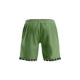 thumbnail image 2 of Men's Linen Shorts Casual Cotton Lightweight Elastic Waist Drawstring Summer Shorts with Pockets Green XL, 2 of 5