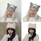 thumbnail image 2 of Handwoven Star Patched Hat Winter Plush Hat Fashion Y2K Devil Horn Beanie Cap for Teens Girl Women Street Snap Headwear brown ear hat, 2 of 4