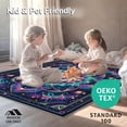 thumbnail image 4 of ODIKA 8'x10' Machine Washable Non-Slip Area Rug, Ethereal Spiral in Semi Circle Shape with Multicolor Galaxy Shades High Traffic Rug with Pad, Blue, 69145, 4 of 8