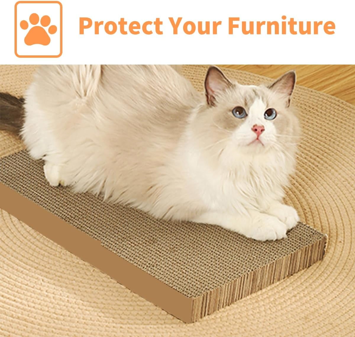 Keyrank 5 Pack XL Wide Cat Scratcher Cardboards with Box, Reversible Corrugate Cat Scratch Pad
