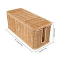 thumbnail image 6 of Yesbay Rattan Cable Management Box Handwoven Cord Organizer Basket with 2 Slots Power Cords Hidden Box, 6 of 8