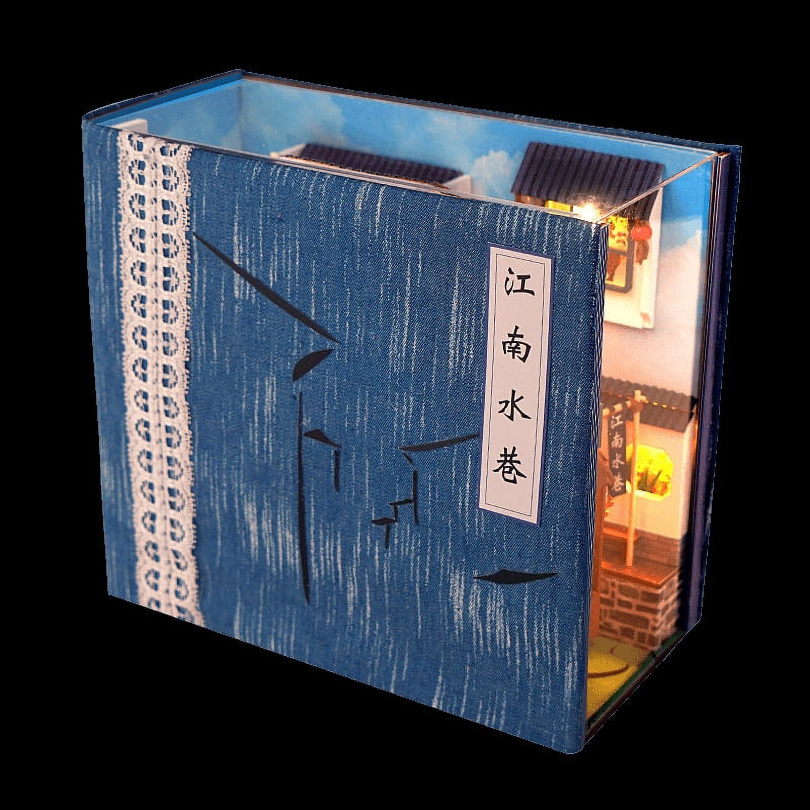Wooden DIY Book Nook Shelf Insert Kits Model Roombox Handmade Building Miniature Furniture Home Decoration Toys Gifts