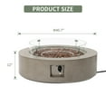 thumbnail image 4 of VENTOPYR Outdoor 40.5 inch Round Grey Propane Fire Pit Coffee Table w Wind Guard (Tank Outside), 4 of 7