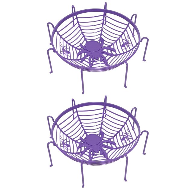 LCXmlly Candy Plate Spider Web Candy Baskets Fruit Plates Large Capacity Bright Color Not Easily Deformed Party Plates (2Pcs)
