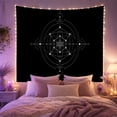 thumbnail image 2 of Sacred Geometry Hexagram Against a Black Background, Mystical Minimalist for Space Lovers, Monochromatic Line Art Wall Decor, Housewarming Gift Tapestry Wall Hanging for Bedroom and Living Room, 2 of 7