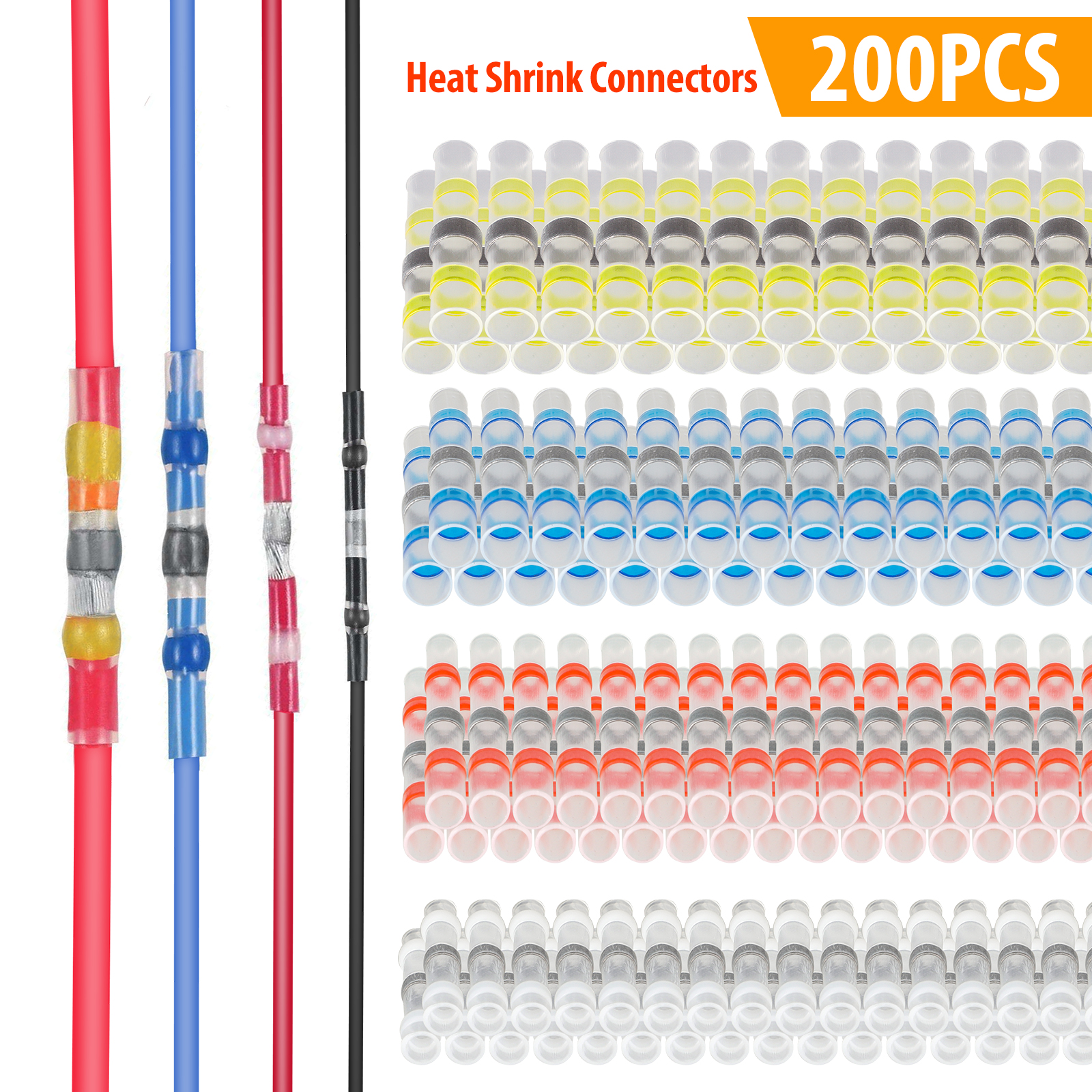 200PCS Solder Seal Wire Connectors, EEEkit Heat Shrink Solder