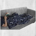 thumbnail image 6 of Navy Blue Soft Flannel Fleece Throw Blanket, Tulip Bluebell Flower Pattern with Foliage Leaf Branches Feminine Print, Cozy Plush for Indoor and Outdoor Use, 50" x 70", Dark Blue White, by Ambesonne, 6 of 6