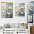 thumbnail image 4 of Designart "Painted Blue And Gold Magnolias IV" Magnolias Floater Framed Canvas Art Print, 4 of 5