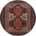 thumbnail image 1 of Ahgly Company Indoor Round Traditional Brown Persian Area Rugs, 4' Round, 1 of 6