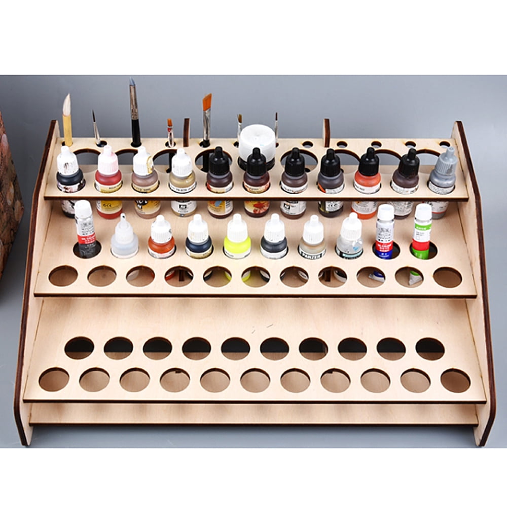 Wooden Paint Rack Stand Storage Shelf Holder For DIY Art Painting Tool