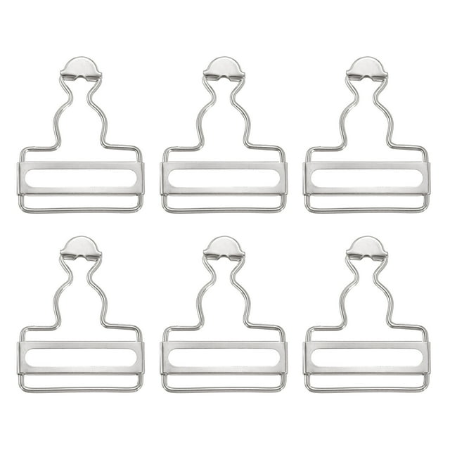 Unique Bargains Overall Buckles, 6 Pack Retro Metal Suspender Replacement Buckles 42mm