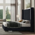 thumbnail image 3 of Merluxy Queen Bed Frame with 58" Tall Headboard,  ,Velvet Black, 3 of 9