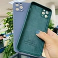 thumbnail image 4 of HSHDLDF iPhone 11 Pro Max Case, Slim Flat Edge Liquid Silicone Case for iPhone 11 Pro Max 6.5", Shockproof Full Body Covered with Camera Lens Protector, Microfiber Lining, Midnight Green, 4 of 7