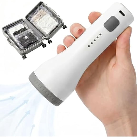 Cordless Travel Vacuum Pump for Storage Bags – USB Rechargeable Portable Air Pump for Clothes, Blankets, and Bedding Compression, Perfect for Travel and Home Organization