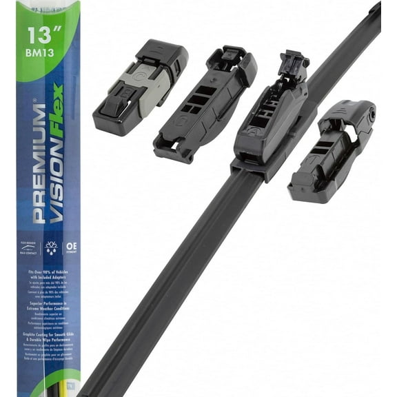 Premium Vision Beam Wiper Blade BM13 | Fits 2002-16 Honda CR-V, 2010-17 Chevrolet Equinox, 2015-20 Tahoe, 1997-06 Jeep Wrangler, 1997-06 Wrangler, 2010-17