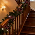 thumbnail image 1 of Adorno navideño de cuentas de madera | Colgante de árbol con forma de lazo hecho a mano | Decoración navideña con textura de madera natural para regalos, coronas y decoración del hogar., 1 of 6