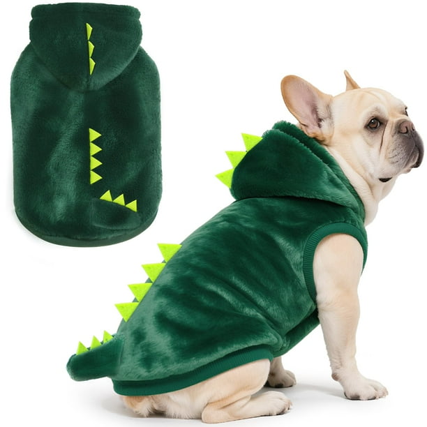 Sudadera con capucha Idepet para perro dinosaurio, cálido disfraz de forro polar, talla XL