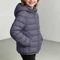 thumbnail image 6 of JZEJING Padded Jackets for Girls Solid Color Long Sleeve Puffer Coat Winter Zip up Hooded Thermal Quilted Outerwear with Pocket Girls Clothes Size 6, 6 of 7