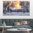 thumbnail image 1 of Winter Landscape with Yellow Sun - Landscape Canvas Art Print, 1 of 3